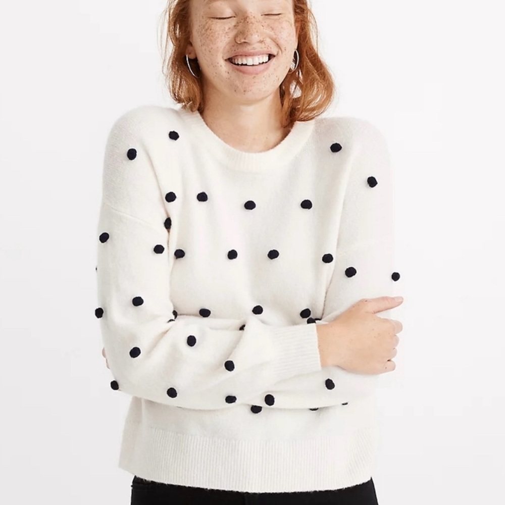 Madewell Womens Size Small Brockton Bobble Sweater In Coziest Yarn Long Sleeve